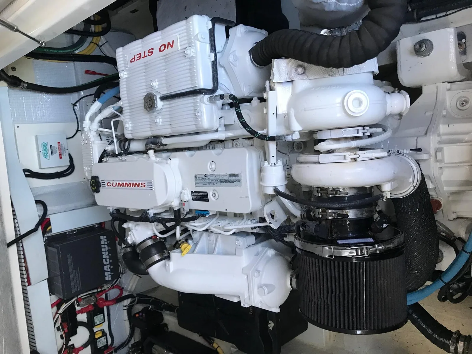 Marine generator set installed aboard a yacht during a service visit
